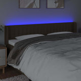 Vidaxl hoofdbord led 203x16x78 88 cm stof donkerbruin