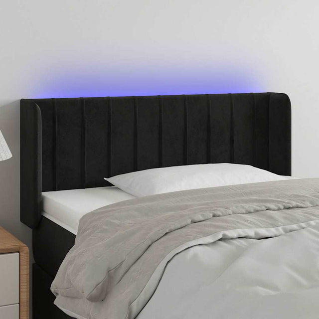 Vidaxl hoofdbord led 83x16x78 88 cm fluweel zwart