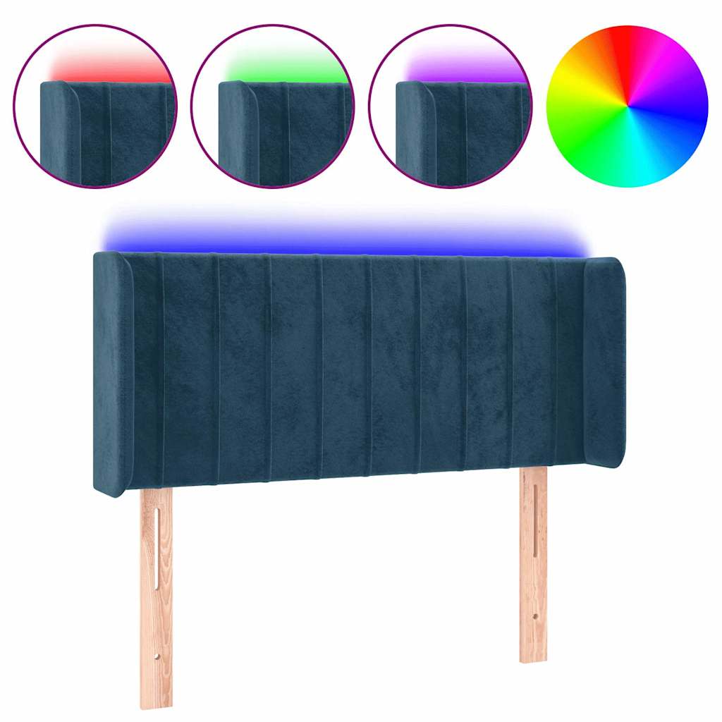 Vidaxl hoofdbord led 83x16x78 88 cm fluweel donkergroen