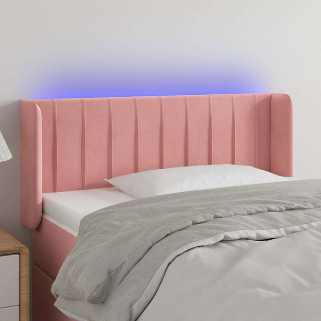 Vidaxl hoofdbord led 83x16x78 88 cm fluweel roze