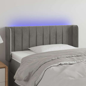 Vidaxl hoofdbord led 93x16x78 88 cm fluweel lichtgrijs