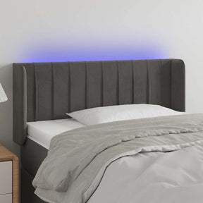 Vidaxl hoofdbord led 93x16x78 88 cm fluweel donkergrijs
