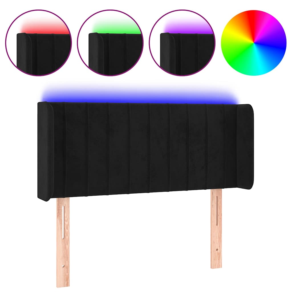 Vidaxl hoofdbord led 93x16x78 88 cm fluweel zwart