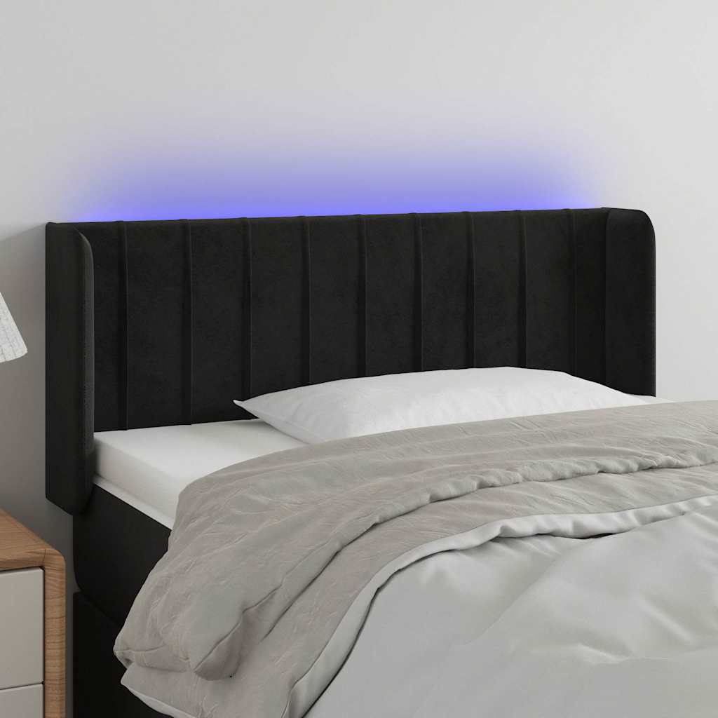 Vidaxl hoofdbord led 103x16x78 88 cm fluweel zwart