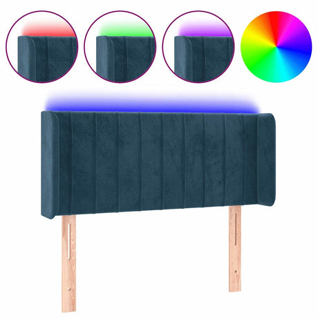 Vidaxl hoofdbord led 103x16x78 88 cm fluweel donkerblauw