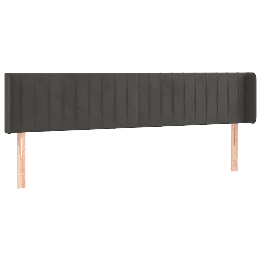 Vidaxl hoofdbord led 203x16x78 88 cm fluweel donkergrijs