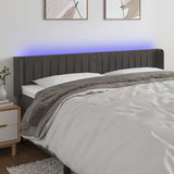 Vidaxl hoofdbord led 203x16x78 88 cm fluweel donkergrijs