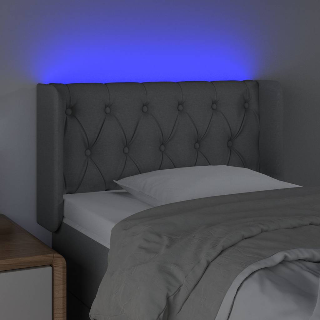 Vidaxl hoofdbord led 83x16x78 88 cm stof lichtgrijs