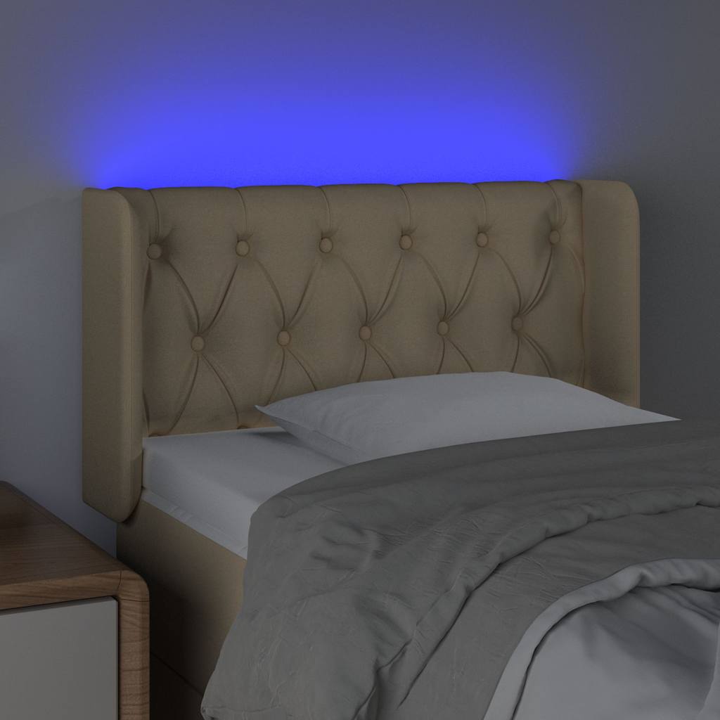 Vidaxl hoofdbord led 83x16x78 88 cm stof crèmekleurig