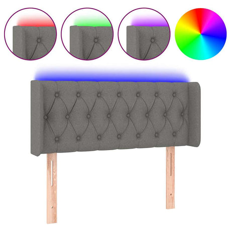 Vidaxl hoofdbord led 93x16x78 88 cm stof donkergrijs