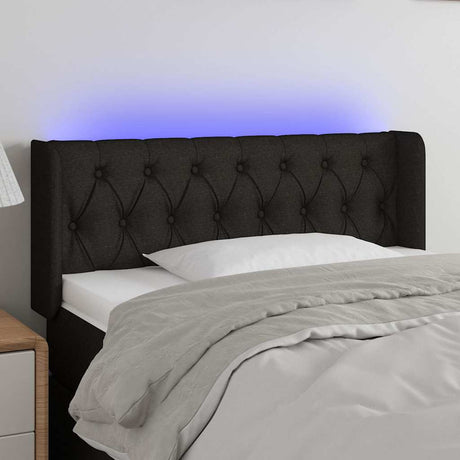 Vidaxl hoofdbord led 93x16x78 88 cm stof zwart