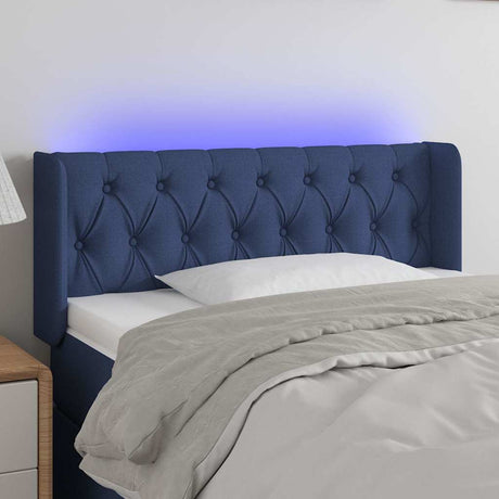 Vidaxl hoofdbord led 93x16x78 88 cm stof blauw
