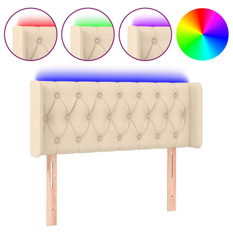Vidaxl hoofdbord led 103x16x78 88 cm stof crèmekleurig