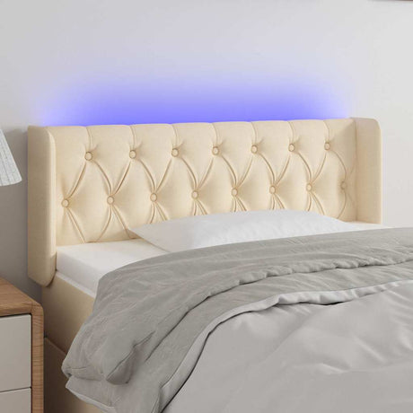 Vidaxl hoofdbord led 103x16x78 88 cm stof crèmekleurig