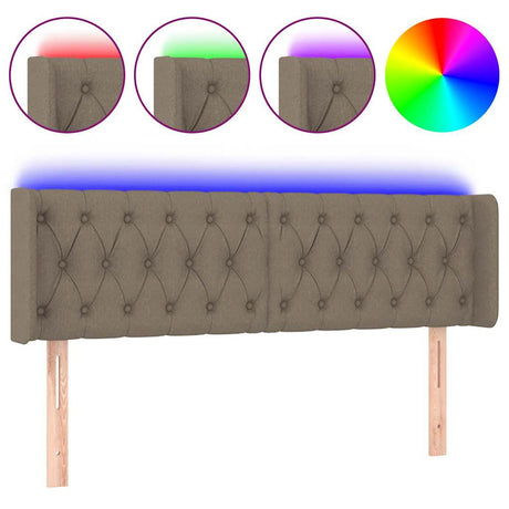 Vidaxl hoofdbord led 163x16x78 88 cm stof taupe