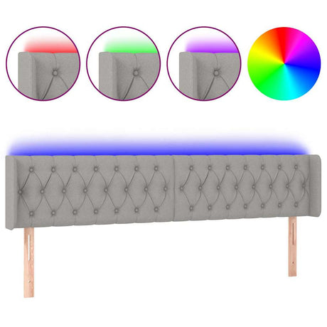 Vidaxl hoofdbord led 183x16x78 88 cm stof lichtgrijs