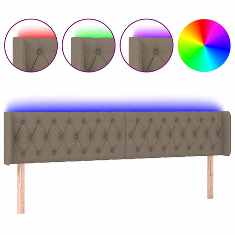 Vidaxl hoofdbord led 183x16x78 88 cm stof taupe