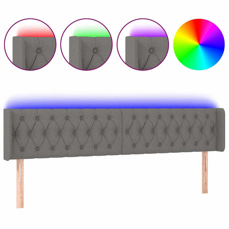 Vidaxl hoofdbord led 203x16x78 88 cm stof donkergrijs