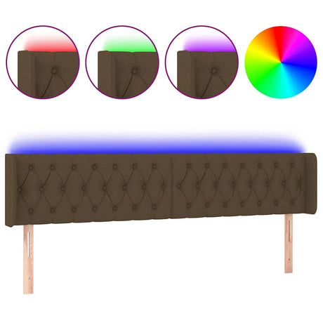 Vidaxl hoofdbord led 203x16x78 88 cm stof donkerbruin