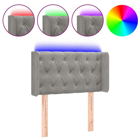 Vidaxl hoofdbord led 83x16x78 88 cm fluweel lichtgrijs