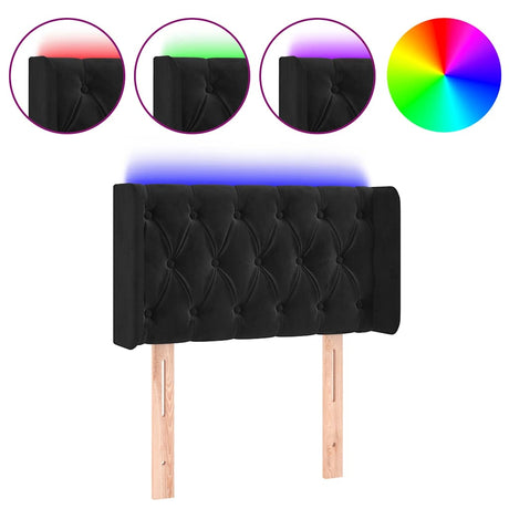 Vidaxl hoofdbord led 83x16x78 88 cm fluweel zwart