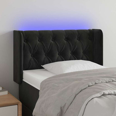 Vidaxl hoofdbord led 83x16x78 88 cm fluweel zwart