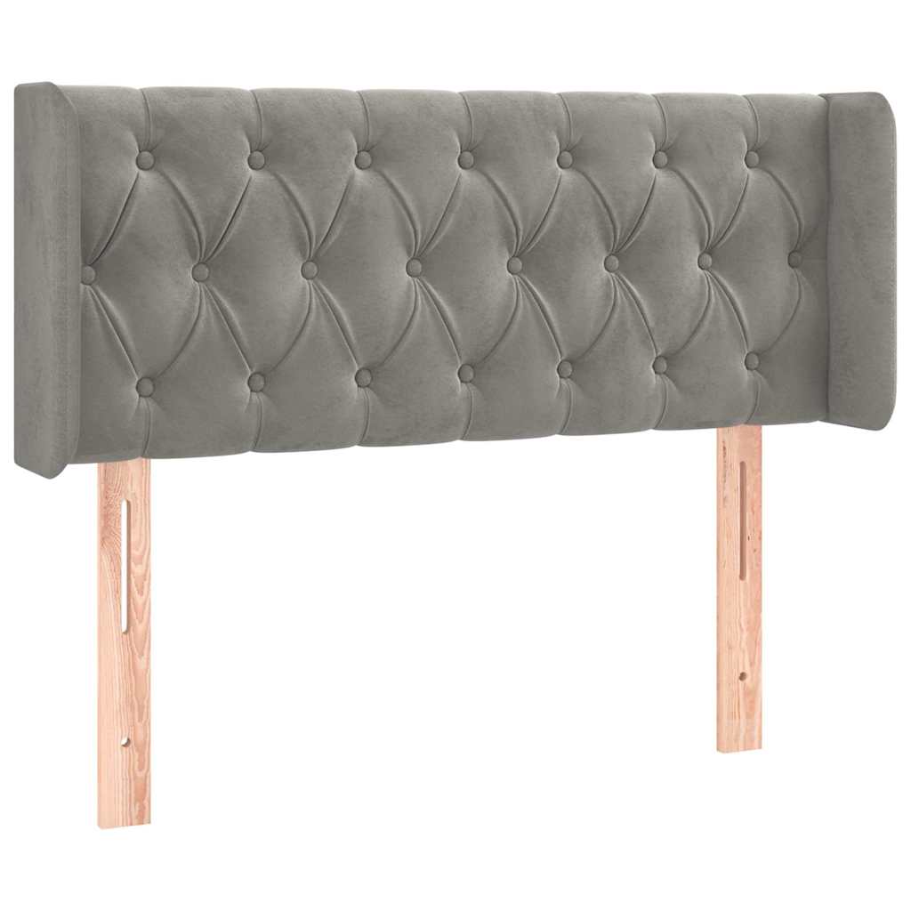 Vidaxl hoofdbord led 93x16x78 88 cm fluweel lichtgrijs