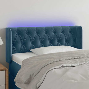 Vidaxl hoofdbord led 93x16x78 88 cm fluweel blauw