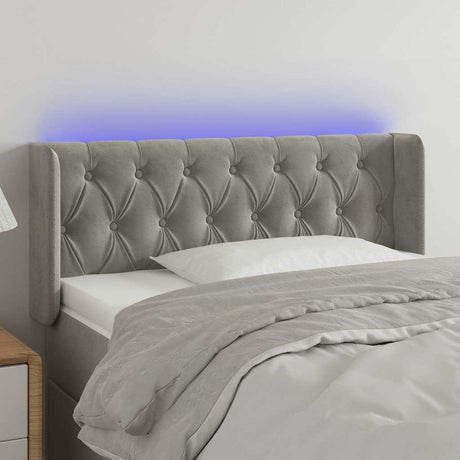 Vidaxl hoofdbord led 103x16x78 88 cm fluweel lichtgrijs