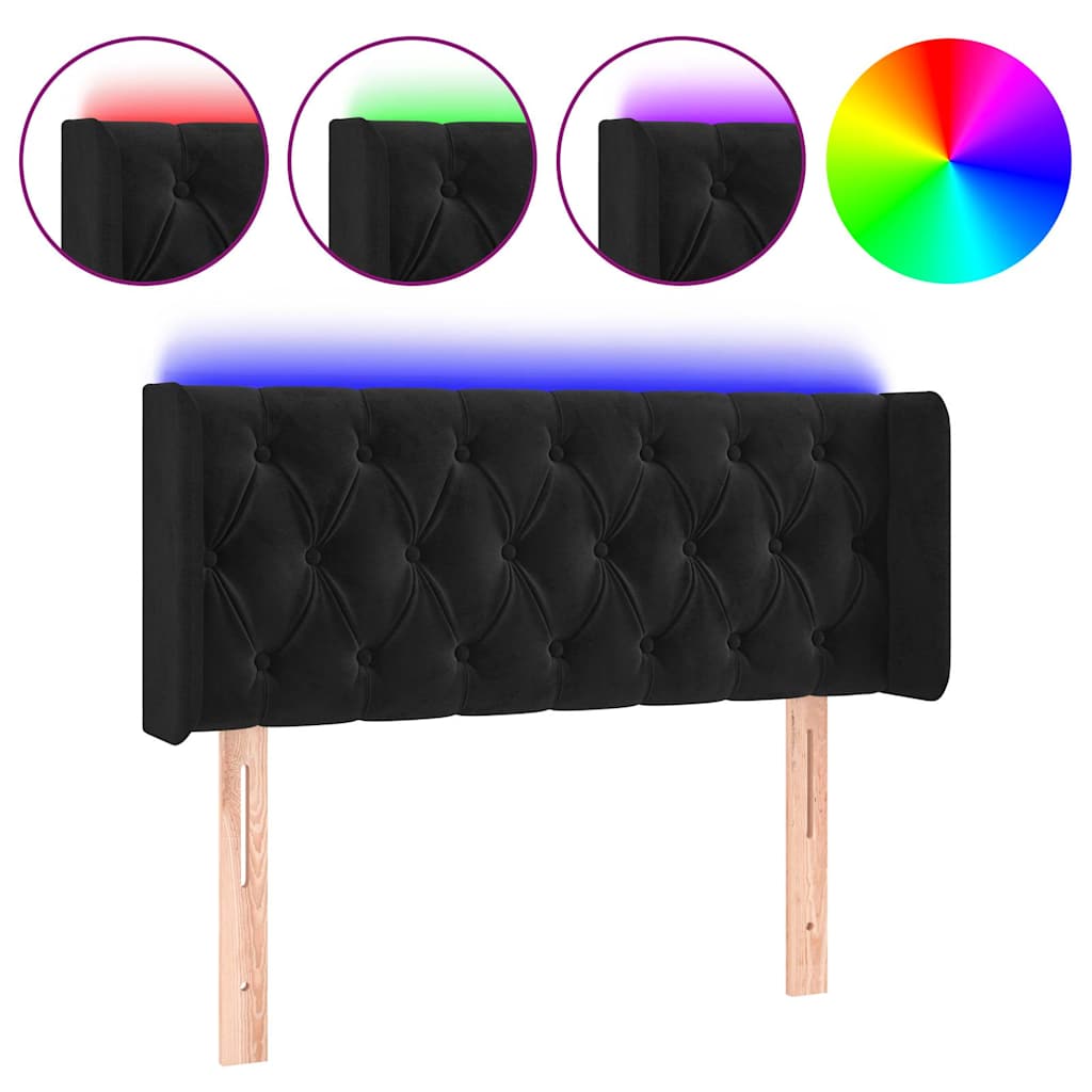 Vidaxl hoofdbord led 103x16x78 88 cm fluweel zwart