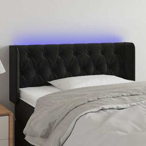 Vidaxl hoofdbord led 103x16x78 88 cm fluweel zwart