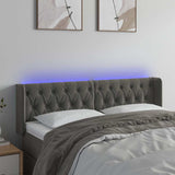 Vidaxl hoofdbord led 163x16x78 88 cm fluweel donkergrijs