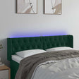 Vidaxl hoofdbord led 163x16x78 88 cm fluweel donkergroen