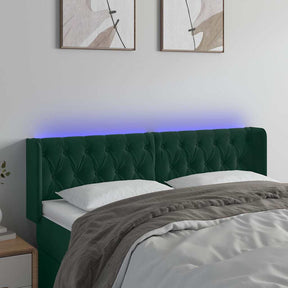 Vidaxl hoofdbord led 163x16x78 88 cm fluweel donkergroen