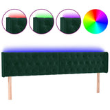 Vidaxl hoofdbord led 183x16x78 88 cm fluweel donkergroen