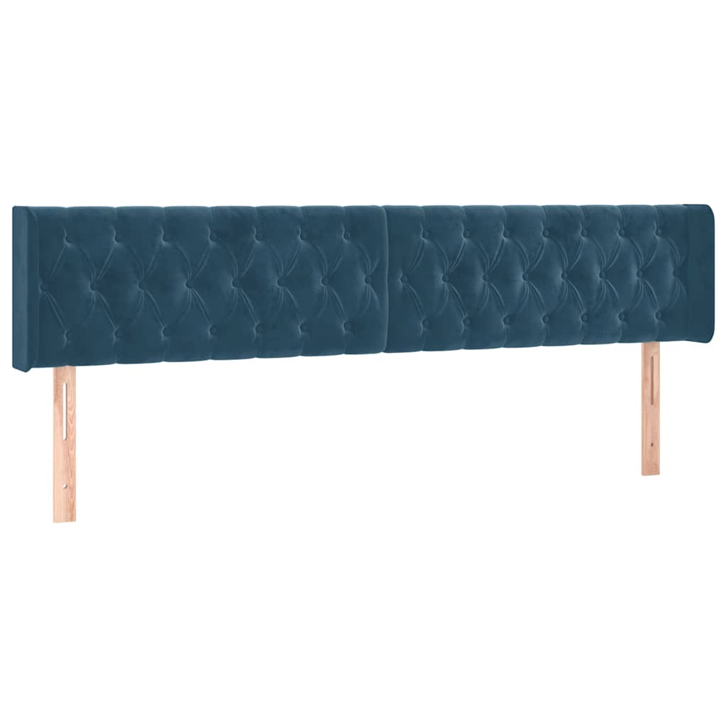 Vidaxl hoofdbord led 203x16x78 88 cm fluweel donkerblauw