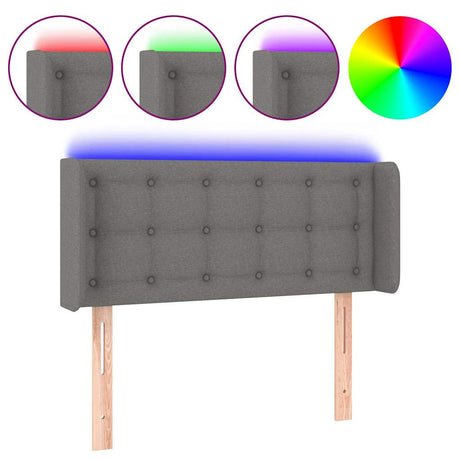Vidaxl hoofdbord led 83x16x78 88 cm stof donkergrijs