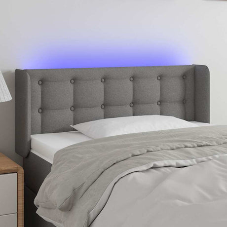 Vidaxl hoofdbord led 83x16x78 88 cm stof donkergrijs