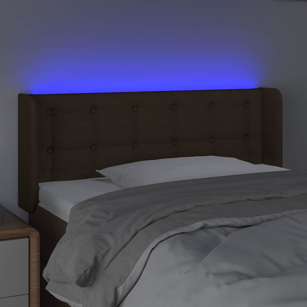 Vidaxl hoofdbord led 93x16x78 88 cm stof donkerbruin