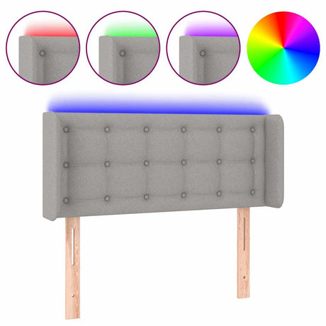 Vidaxl hoofdbord led 103x16x78 88 cm stof lichtgrijs