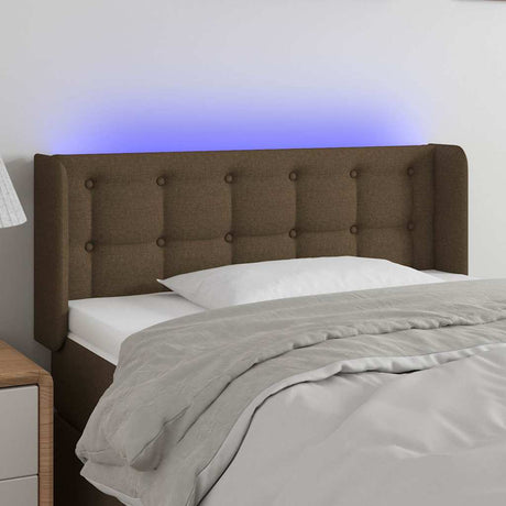 Vidaxl hoofdbord led 103x16x78 88 cm stof donkerbruin