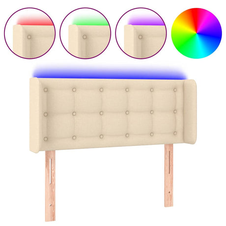 Vidaxl hoofdbord led 103x16x78 88 cm stof crèmekleurig