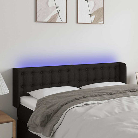Vidaxl hoofdbord led 147x16x78 88 cm stof zwart