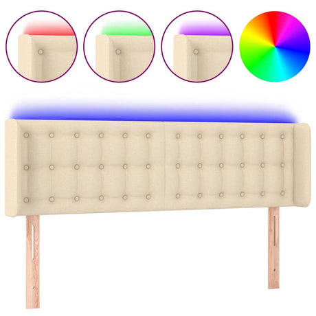 Vidaxl hoofdbord led 147x16x78 88 cm stof crèmekleurig