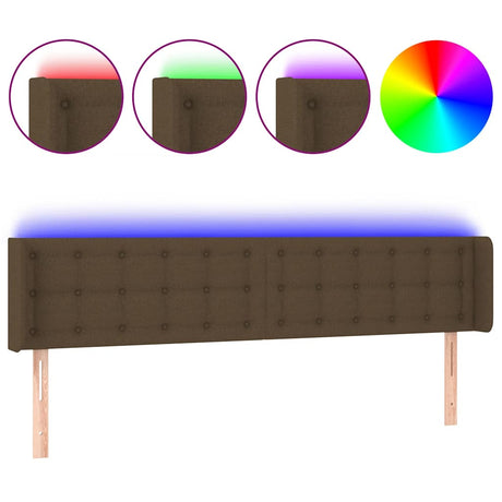 Vidaxl hoofdbord led 183x16x78 88 cm stof donkerbruin