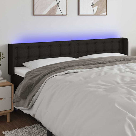 Vidaxl hoofdbord led 203x16x78 88 cm stof zwart