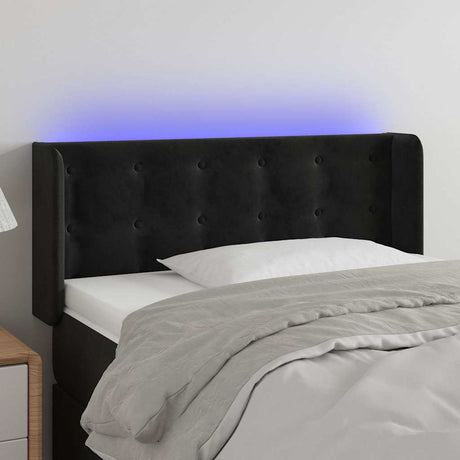 Vidaxl hoofdbord led 103x16x78 88 cm fluweel zwart