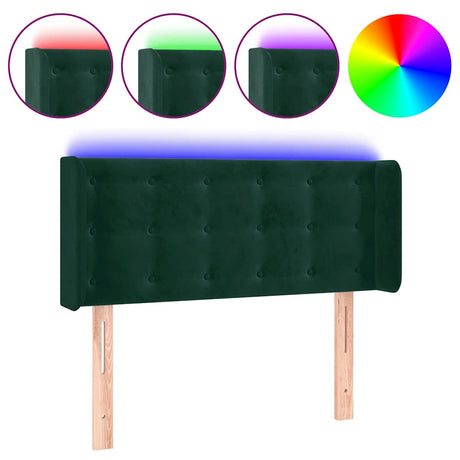 Vidaxl hoofdbord led 103x16x78 88 cm fluweel donkergroen
