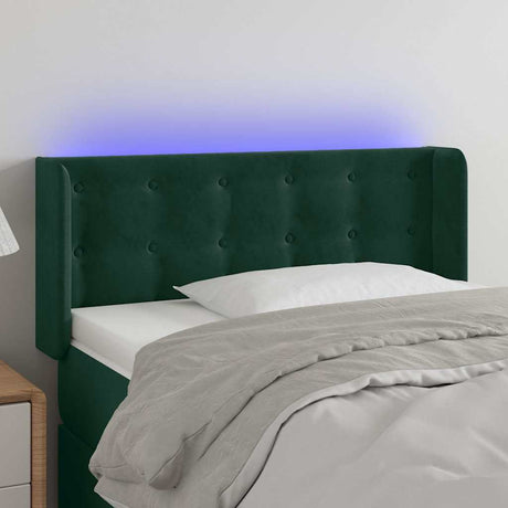 Vidaxl hoofdbord led 103x16x78 88 cm fluweel donkergroen