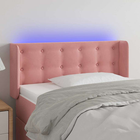 Vidaxl hoofdbord led 103x16x78 88 cm fluweel roze